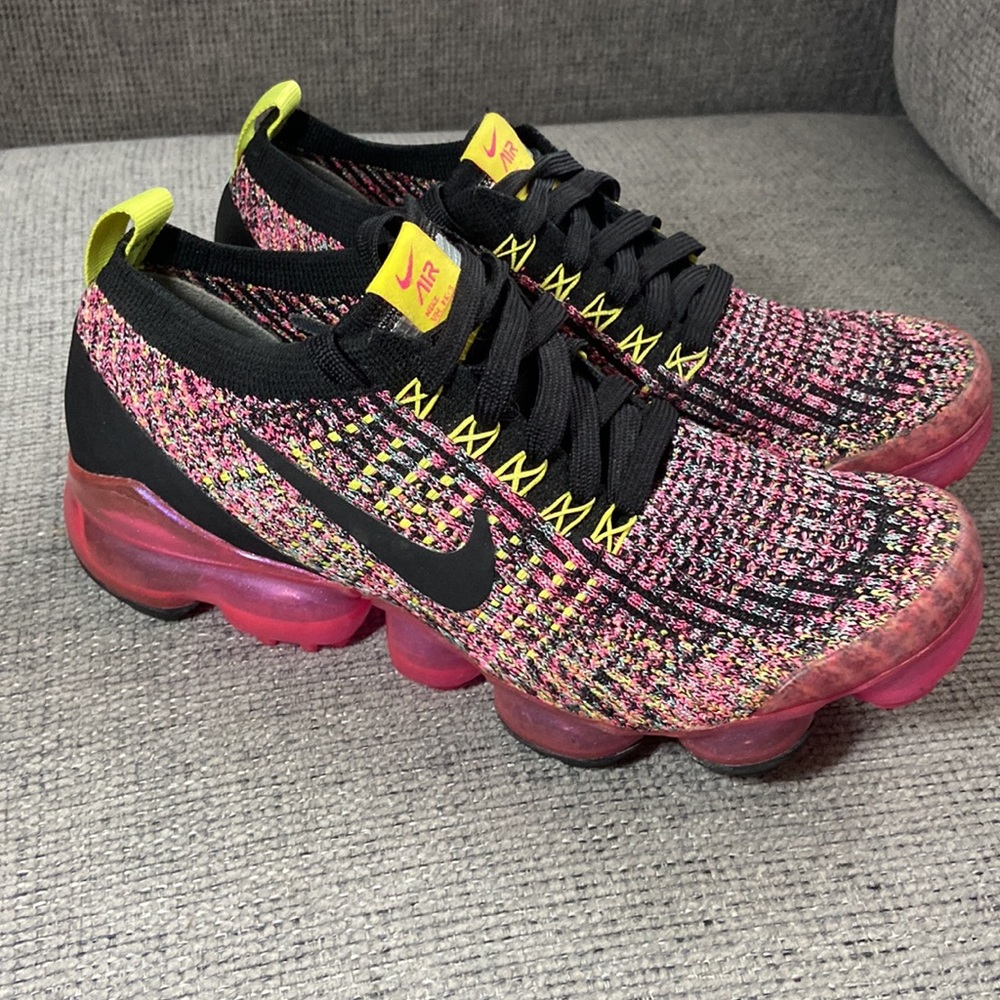 Nike Air Vapormax Flyknit 3 pink Blast Safari running shoe women’s size 6 - Picture 3 of 8
